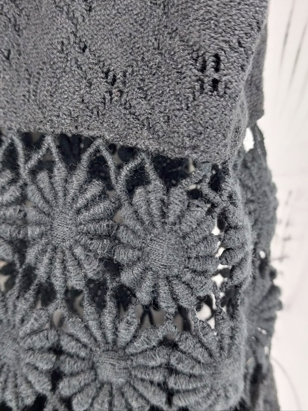 Free People Black Lace Fit-and-Flare Boho Dress With Daisy Chain Cutout Waist - Picture 7 of 10